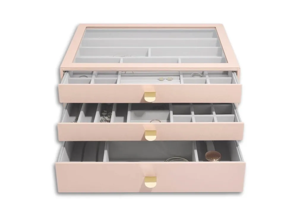 Šperkovnice se šuplíky 3 v 1 Stackers Blush Supersize Drawers růžová Sleva