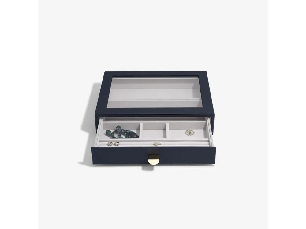 Pouze Dnes Šperkovnice se šuplíkem Stackers Navy Pebble Classic Display Drawer tmavě modrá