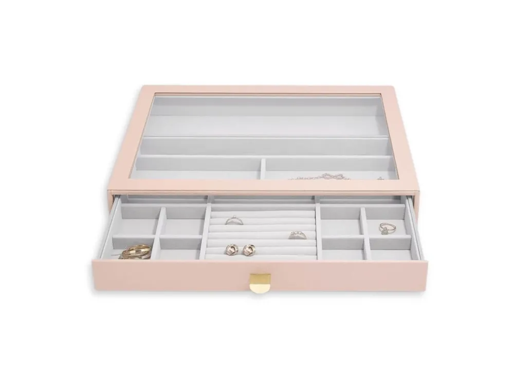 Aktuální Šperkovnice se šuplíkem Stackers Blush Supersize Display Drawer růžová