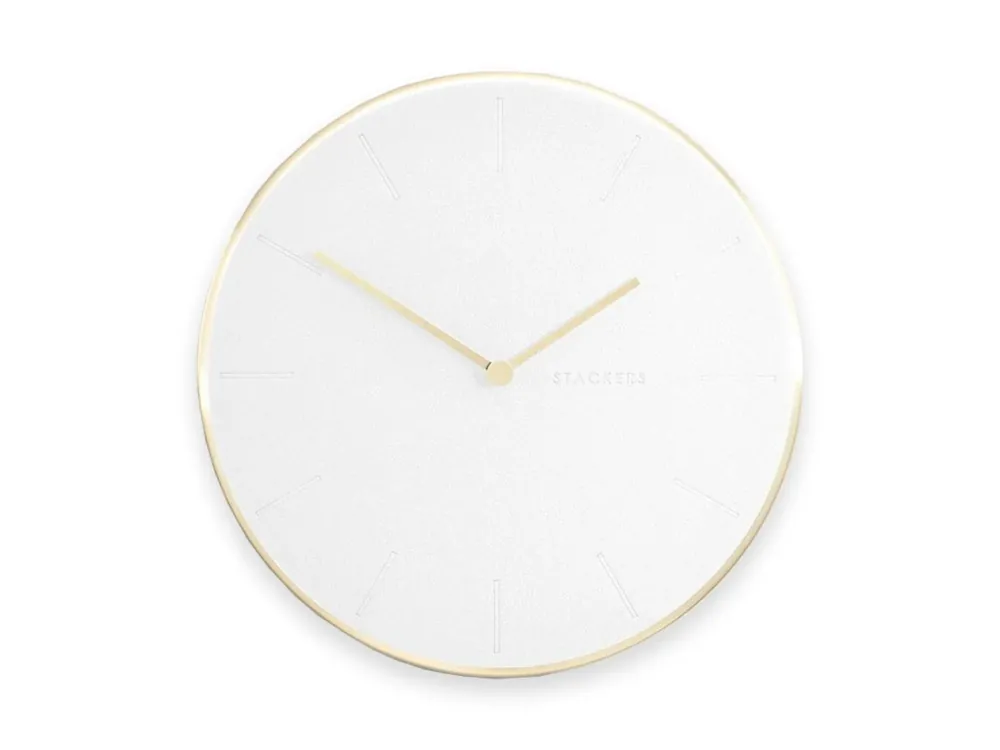 Nástěnné hodiny Stackers White & Brushed Gold Clock bílá Nejlepší Volba