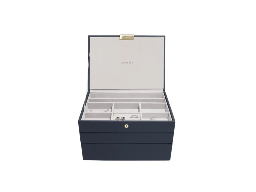 Šperkovnice 3 v 1 Stackers Navy Blue Classic Set tmavě modrá Hit Sezóny