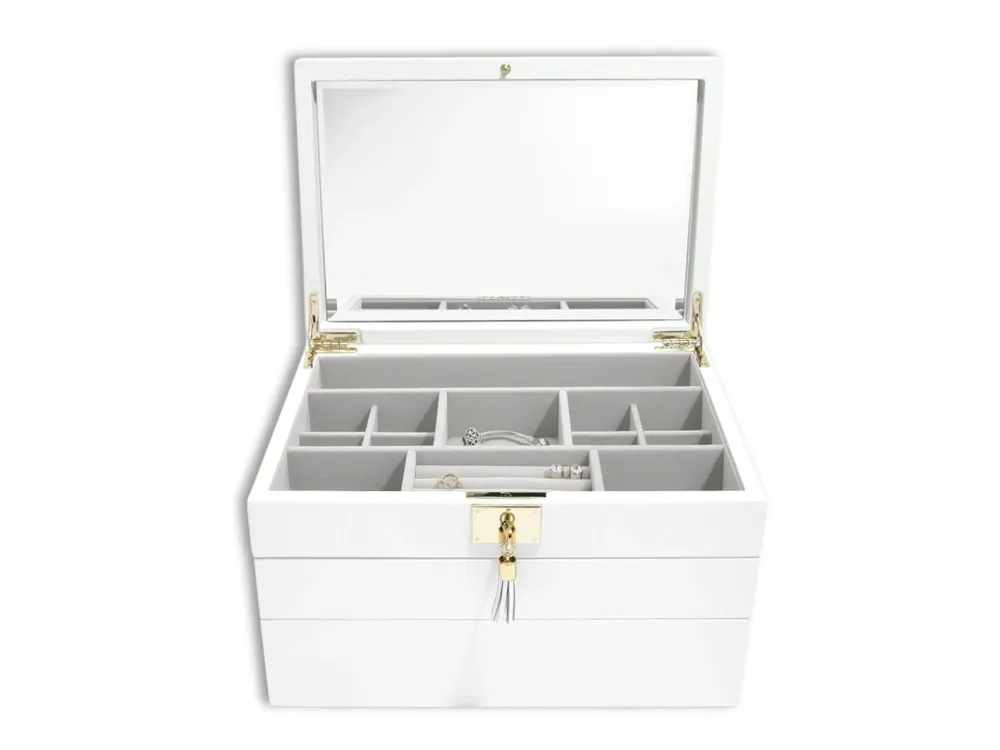 Oblíbený Luxusní šperkovnice 3 v 1 Stackers Orchid White Leather bílá