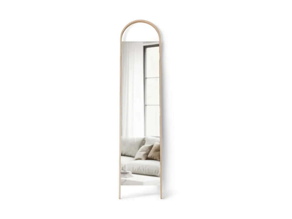 Stojací zrcadlo v dřevěném rámu Umbra Bellwood, 196 cm přírodní Kup Teď