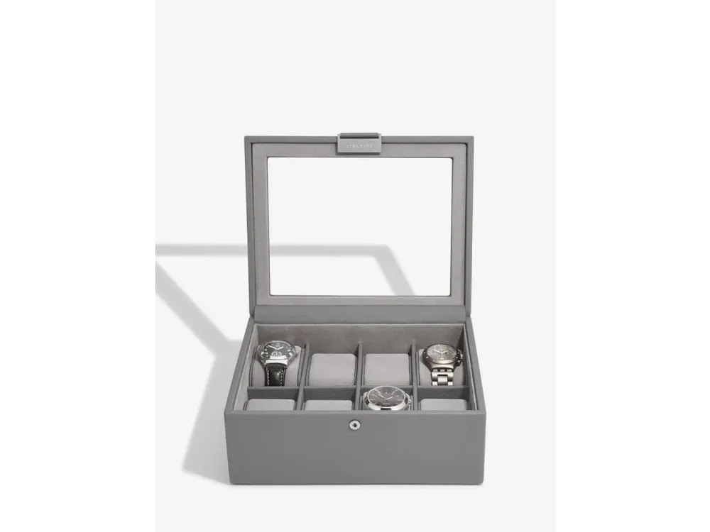Nejprodávanější Kazeta na hodinky Stackers 8 Piece Watch Box Slate Grey šedá