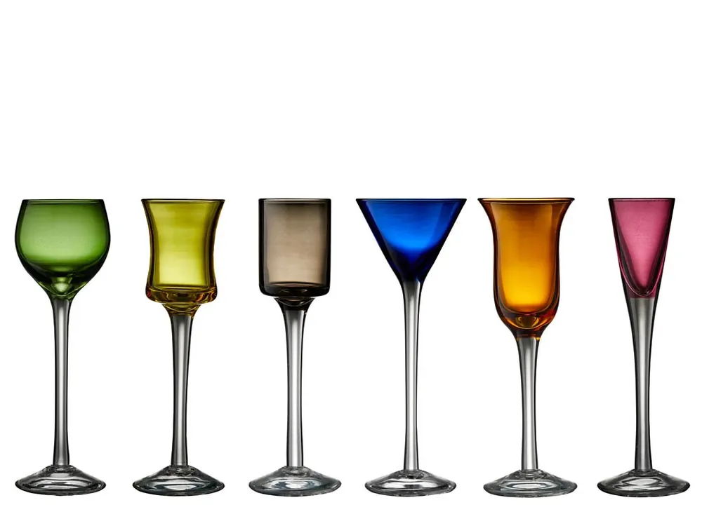 Akce Sklenice na panáka Lyngby Glas Snapselglas 50 ml 6ks barevné