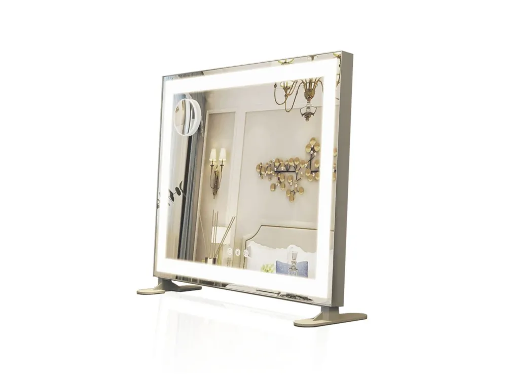 Hollywoodské make-up zrcadlo s osvětlením MMIRO SR635 50 x 40 cm stříbrná Jen Po Omezenou Doba