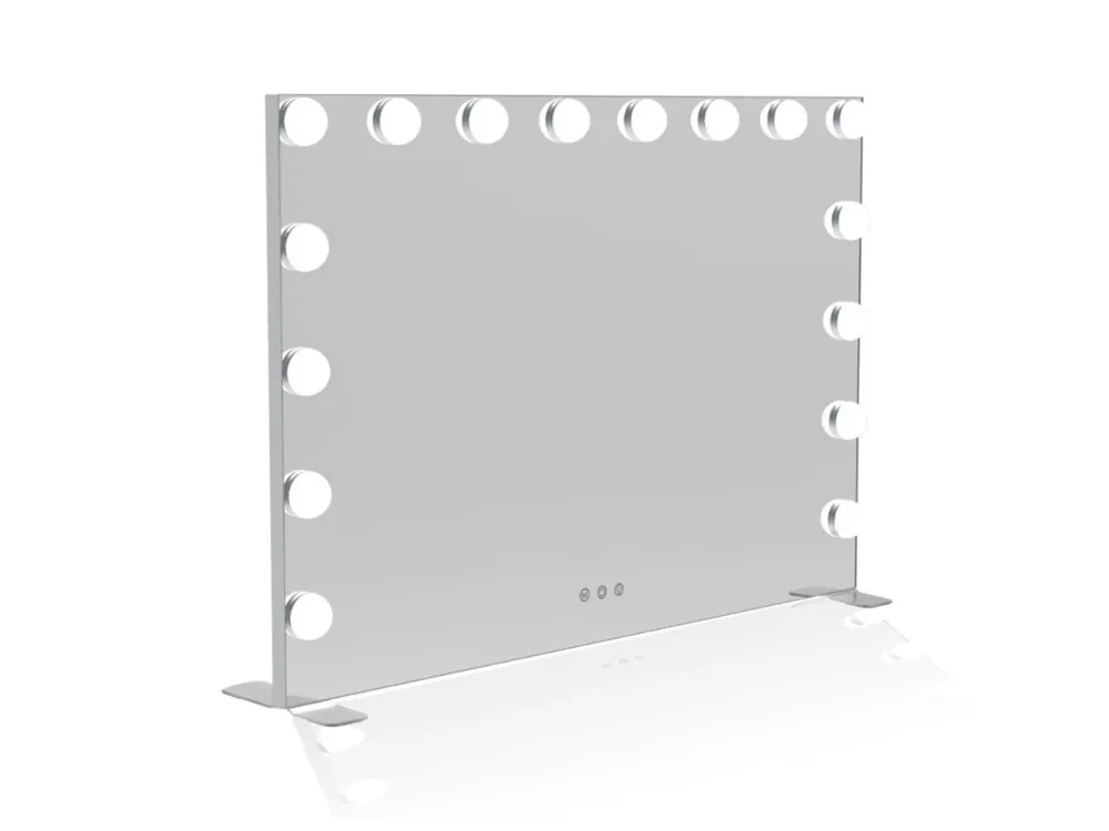 Hollywoodské make-up zrcadlo s osvětlením MMIRO SR637 90 x 60 cm stříbrná Víkendová Akce