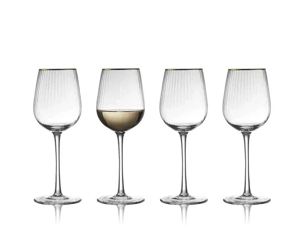 Sklenice na bílé víno Lyngby Glas Palermo Gold 300 ml, 4 ks Horká Nabídka