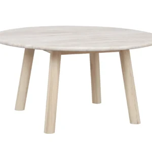 Akce Čtvercový travertinový konferenční stolek Rowico Home TARANSAY 90 cm Světle hnědý