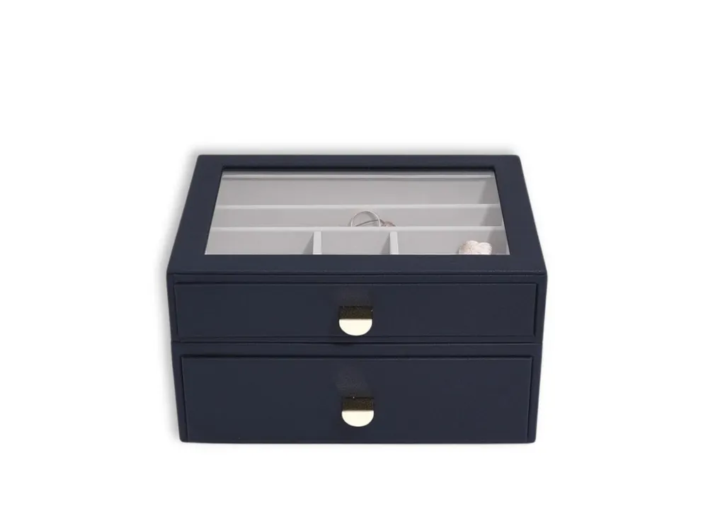 Šperkovnice se šuplíky 2 v 1 Stackers Pebble Blue Drawers tmavě modrá Levný
