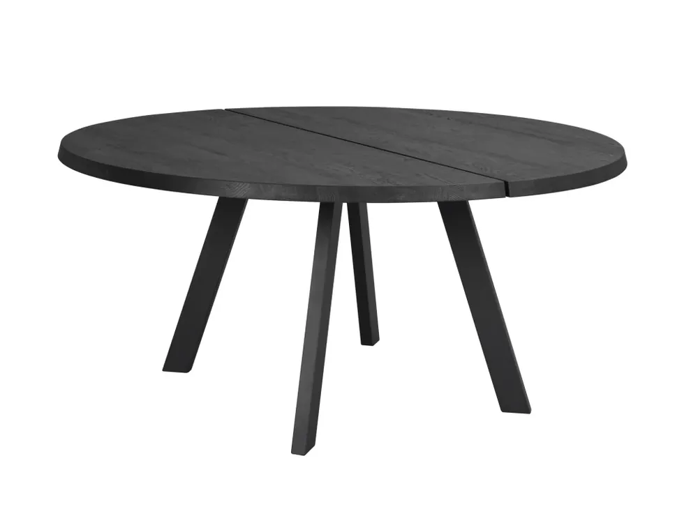 Finální Výprodej Jídelní stůl s dvoudílnou deskou Rowico Home FRED Black, 160x160 cm černá