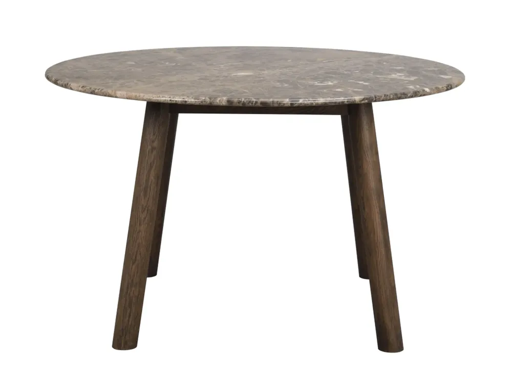 Kulatý jídelní stůl s deskou z mramoru Rowico Home TARANSAY Brown, 125x125 cm hnědá Ověřený