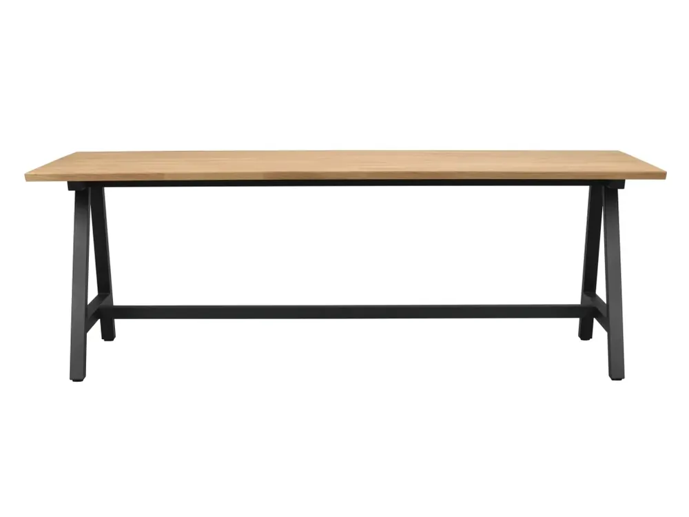 Dokud Zásoby Vydrží Jídelní stůl z masivního dubu Rowico Home CARRADALE Oak/black, 220x100 cm dub, přírodní, černá